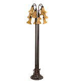 63"H Amber Tiffany Pond Lily 12 Lt Floor Lamp