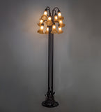 63"H Amber Tiffany Pond Lily 12 Lt Floor Lamp