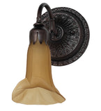 5.5"W Amber Tiffany Pond Lily Wall Sconce