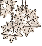 36"W Moravian Star 5 Lt Cascading Pendant