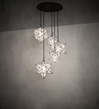 36"W Moravian Star 5 Lt Cascading Pendant