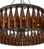 36"W Tuscan Vineyard 24 Wine Bottle Chandelier