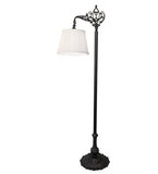 60"H Victorian Bridge Arm W/Pleated Textrene Shade Floor Lamp