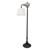 60"H Victorian Bridge Arm W/Pleated Textrene Shade Floor Lamp