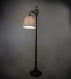60"H Victorian Bridge Arm W/Pleated Textrene Shade Floor Lamp