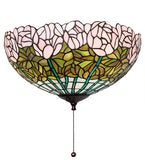 16"W Tiffany Cabbage Rose Fan Light Fixture