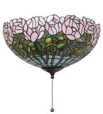 16"W Tiffany Cabbage Rose Fan Light Fixture