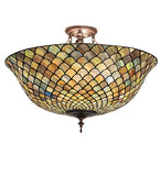 24"W Tiffany Fishscale Flushmount