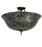 24"W Tiffany Fishscale Flushmount