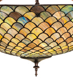 24"W Tiffany Fishscale Flushmount