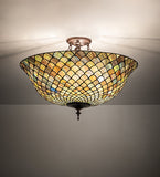 24"W Tiffany Fishscale Flushmount