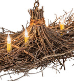 32"L Twigs 6 Lt Oblong Chandelier