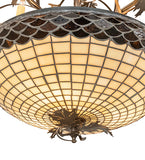 42"L Greenbriar Oak 8 Arm Chandelier