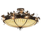 48"W Acorn & Oak Leaf Semi-Flushmount