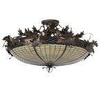 48"W Acorn & Oak Leaf Semi-Flushmount