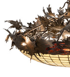 48"W Acorn & Oak Leaf Semi-Flushmount