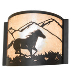 12"W Running Horses Wall Sconce