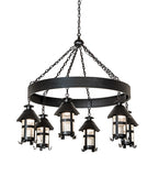 50"W Rutland 6 Lantern Chandelier