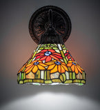 8"W Tiffany Poinsettia Wall Sconce