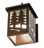 6"W Twin Spruce Trees Outdoor Wall Sconce