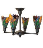 24"W Iris Revival 4 Lt Chandelier