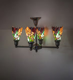24"W Iris Revival 4 Lt Chandelier