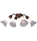 19"W Gray Tiffany Pond Lily 4 Lt Fan Light