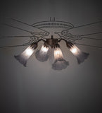 19"W Gray Tiffany Pond Lily 4 Lt Fan Light