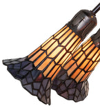 24"H Stained Glass Honey & Purple Pond Lily 10 Lt Table Lamp