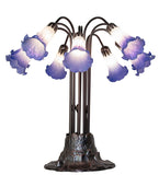 24"H Blue/White Tiffany Pond Lily 10 Lt Table Lamp