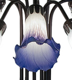 24"H Blue/White Tiffany Pond Lily 10 Lt Table Lamp