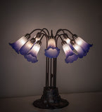 24"H Blue/White Tiffany Pond Lily 10 Lt Table Lamp
