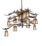 52"W Pine Branch Valley View 12 Lt Chandelier