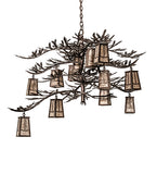 52"W Pine Branch Valley View 12 Lt Chandelier