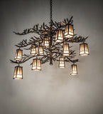 52"W Pine Branch Valley View 12 Lt Chandelier