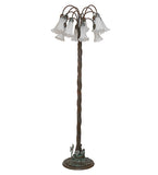 61"H White Tiffany Pond Lily 12 Lt Floor Lamp