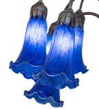 61"H Blue Tiffany Pond Lily 12 Lt Floor Lamp