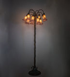 61"H Amber/Purple Tiffany Pond Lily 12 Lt Floor Lamp