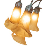 61"H Amber Tiffany Pond Lily 12 Lt Floor Lamp