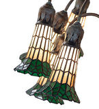 61"H Stained Glass Green & Amber Pond Lily 12 Lt Floor Lamp