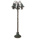 61"H Stained Glass Pond Lily 12 Lt Floor Lamp