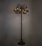 61"H Stained Glass Pond Lily 12 Lt Floor Lamp