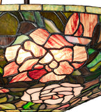 17"W Tiffany Peony Inverted Semi-Flushmount