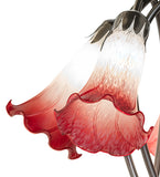 16"H Pink/White Tiffany Pond Lily 5 Lt Table Lamp