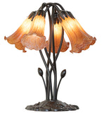 16"H Amber Tiffany Pond Lily 5 Lt Table Lamp