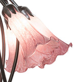 16"H Lavender Tiffany Pond Lily 5 Lt Table Lamp