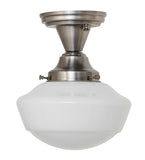 9"W Revival Schoolhouse W/Traditional Globe Semi-Flushmount