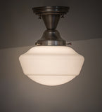 9"W Revival Schoolhouse W/Traditional Globe Semi-Flushmount