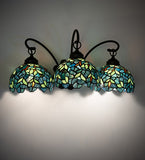 22"W Nightfall Wisteria 3 Lt Wall Sconce