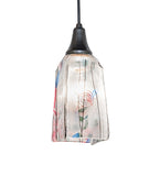 4"Sq Metro Fusion Fiddleheads Draped Glass Mini Pendant